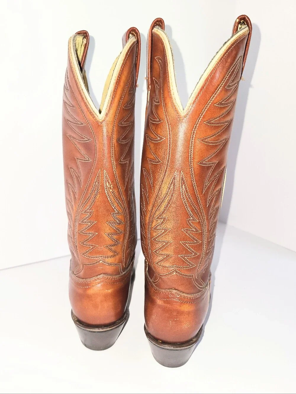 Vintage acme Cowboy Boots 1970's Genuine Leather Western Flame 7 C - Picture 5 of 16